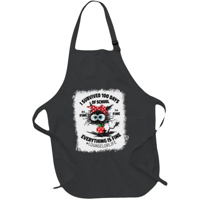 I Survived 100 Days Of School Its Fine Counselor Bleached Apron