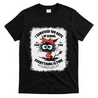 I Survived 100 Days Of School Its Fine Counselor Bleached T-Shirt