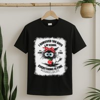 I Survived 100 Days Of School Its Fine Counselor Bleached T-Shirt