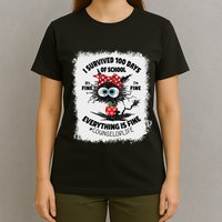 I Survived 100 Days Of School Its Fine Counselor Bleached T-Shirt