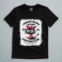 I Survived 100 Days Of School Its Fine Counselor Bleached T-Shirt