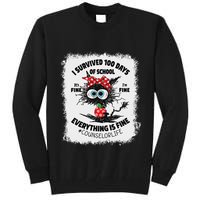 I Survived 100 Days Of School Its Fine Counselor Bleached Tall Sweatshirt