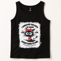 I Survived 100 Days Of School Its Fine Counselor Bleached Tank Top