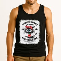 I Survived 100 Days Of School Its Fine Counselor Bleached Tank Top