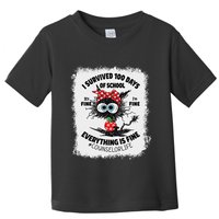 I Survived 100 Days Of School Its Fine Counselor Bleached Toddler T-Shirt