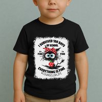 I Survived 100 Days Of School Its Fine Counselor Bleached Toddler T-Shirt