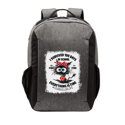 I Survived 100 Days Of School Its Fine Counselor Bleached Vector Backpack