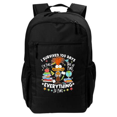 I Survived 100 Days Im Fine This Is Fine Everything Is Fine Daily Commute Backpack