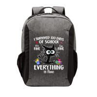 I Survived 100 Days Of School Everything Is Fine Funny Cat Vector Backpack