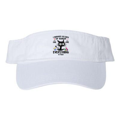 I Survived 100 Days Of School Everything Is Fine Funny Cat Visor