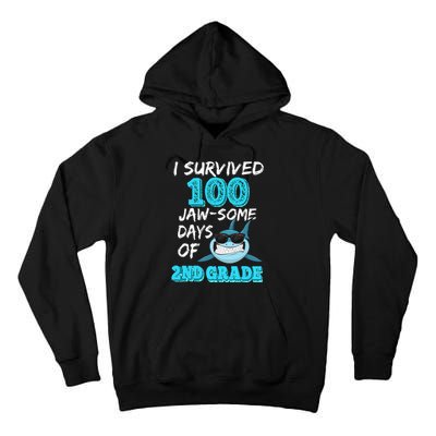 I Survived 100 Jawsome Days Of 2nd Grade 100 Days Of School Tall Hoodie