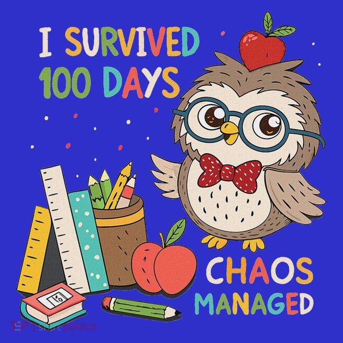 I Survived 100 Days Chaos Managed Full-Length Apron With Pockets