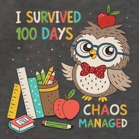 I Survived 100 Days Chaos Managed Vector Backpack