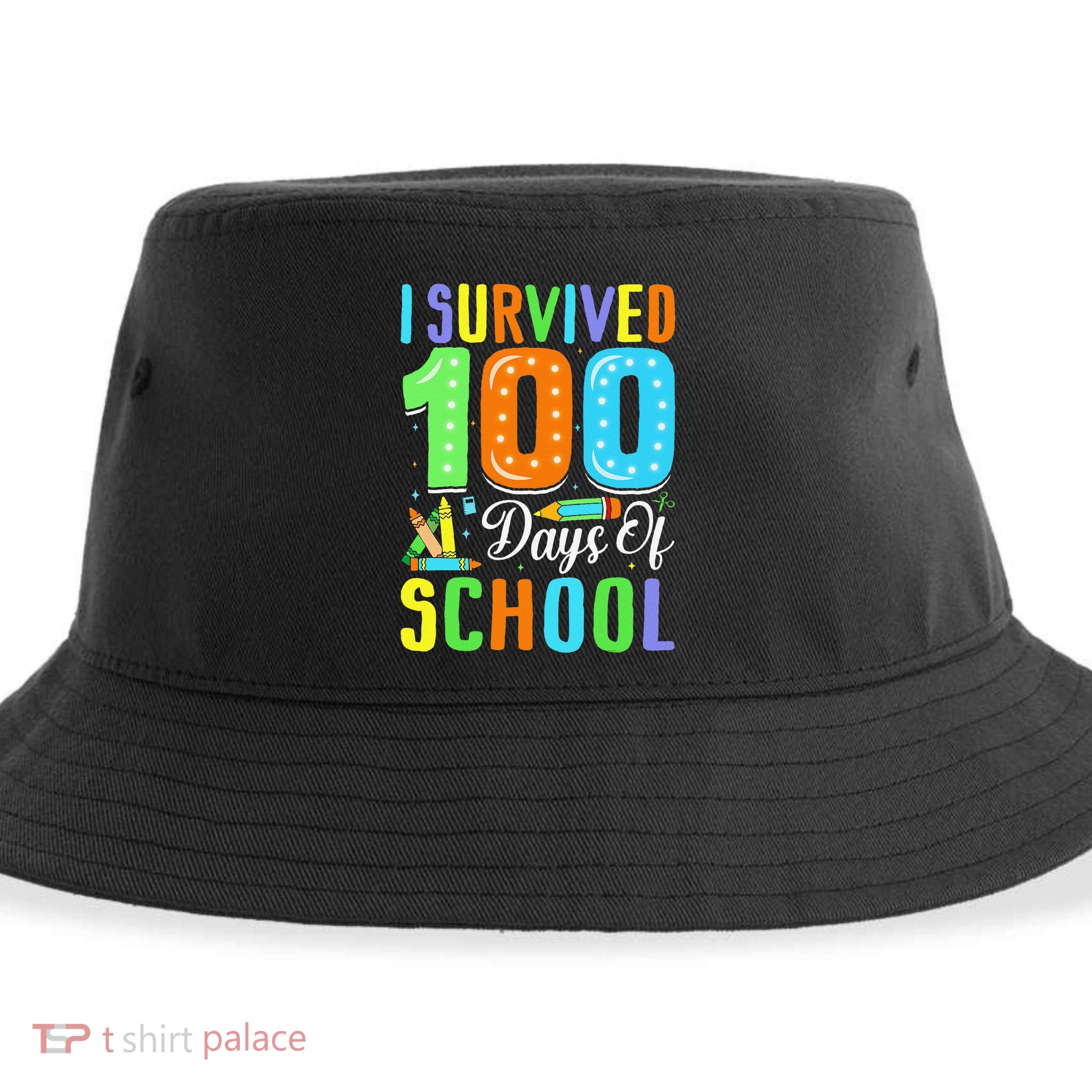 I Survived 100th Days Of School 100 Days Of School Teacher Gift Sustainable Bucket Hat