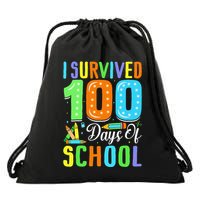 I Survived 100th Days Of School 100 Days Of School Teacher Gift Drawstring Bag
