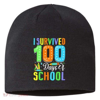 I Survived 100th Days Of School 100 Days Of School Teacher Gift Sustainable Beanie