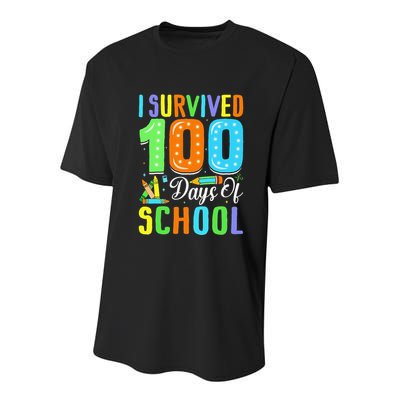 I Survived 100th Days Of School 100 Days Of School Teacher Gift Youth Performance Sprint T-Shirt