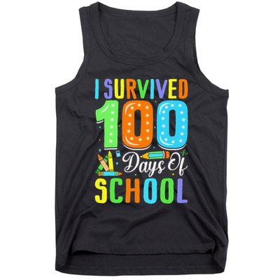 I Survived 100th Days Of School 100 Days Of School Teacher Gift Tank Top