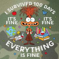 I Survived 100 Days Of School ItS Fine Everything Is Fine Legacy Tie Dye Trucker Hat