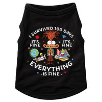 I Survived 100 Days Of School ItS Fine Everything Is Fine Doggie Tank