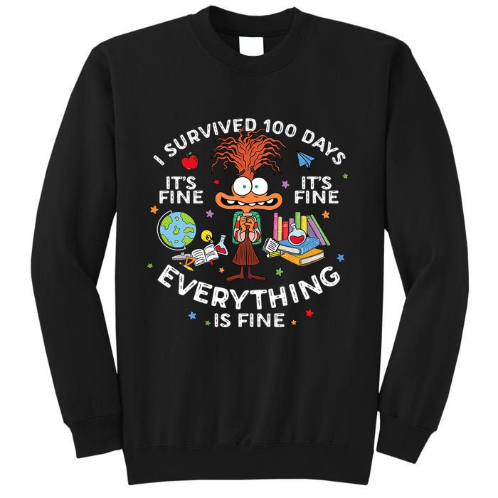 I Survived 100 Days Of School ItS Fine Everything Is Fine Sweatshirt