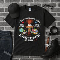 I Survived 100 Days Of School ItS Fine Everything Is Fine Tall T-Shirt