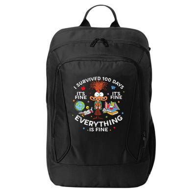 I Survived 100 Days Of School ItS Fine Everything Is Fine City Backpack
