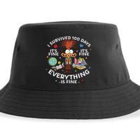 I Survived 100 Days Of School ItS Fine Everything Is Fine Sustainable Bucket Hat