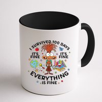 I Survived 100 Days Of School ItS Fine Everything Is Fine Mug