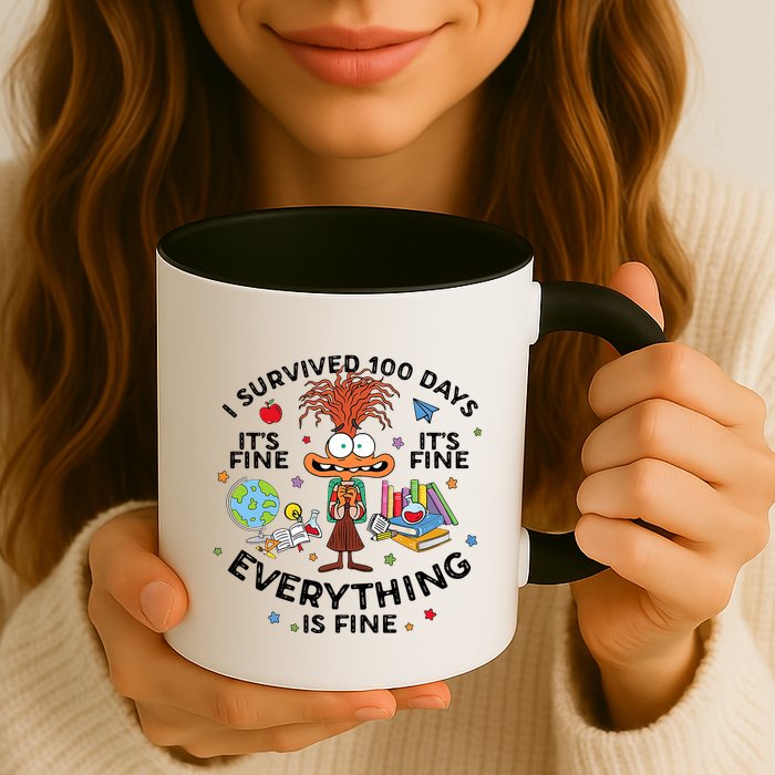 I Survived 100 Days Of School ItS Fine Everything Is Fine Mug