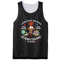 I Survived 100 Days Of School ItS Fine Everything Is Fine Mesh Reversible Basketball Jersey Tank
