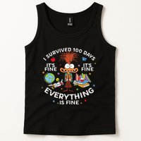 I Survived 100 Days Of School ItS Fine Everything Is Fine Tank Top