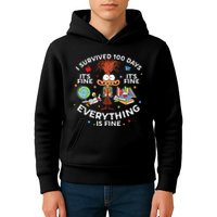 I Survived 100 Days Of School ItS Fine Everything Is Fine Kids Hoodie