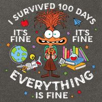 I Survived 100 Days Of School ItS Fine Everything Is Fine Cotton Canvas Backpack
