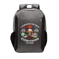 I Survived 100 Days Of School ItS Fine Everything Is Fine Vector Backpack