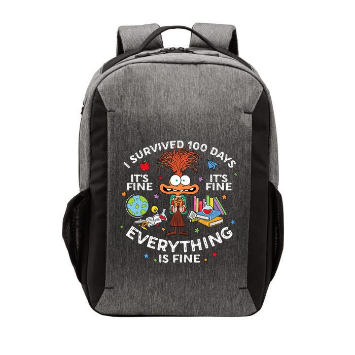 I Survived 100 Days Of School ItS Fine Everything Is Fine Vector Backpack