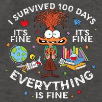 I Survived 100 Days Of School ItS Fine Everything Is Fine Vector Backpack