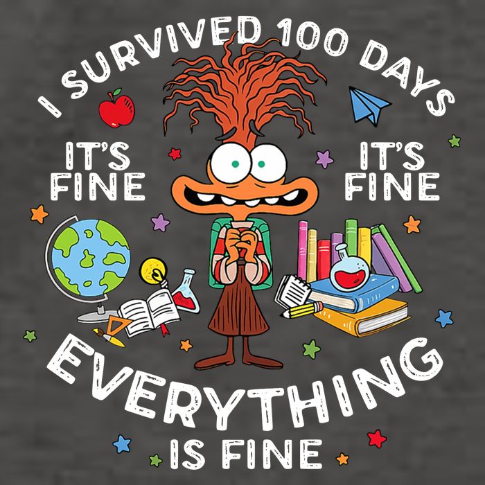 I Survived 100 Days Of School ItS Fine Everything Is Fine Vector Backpack