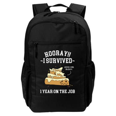 I Survived 1 Year On The Job 1 Year Of Service Employee Daily Commute Backpack