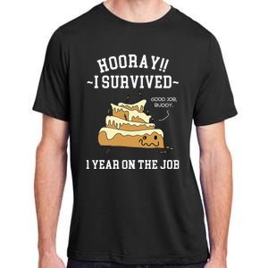 I Survived 1 Year On The Job 1 Year Of Service Employee Adult ChromaSoft Performance T-Shirt