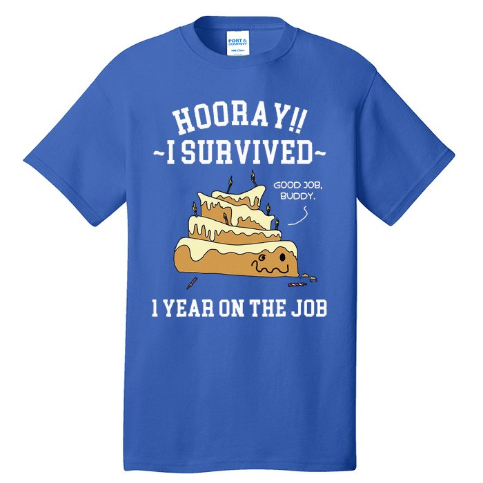 I Survived 1 Year On The Job 1 Year Of Service Employee Tall T-Shirt