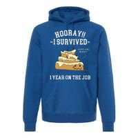 I Survived 1 Year On The Job 1 Year Of Service Employee Premium Hoodie