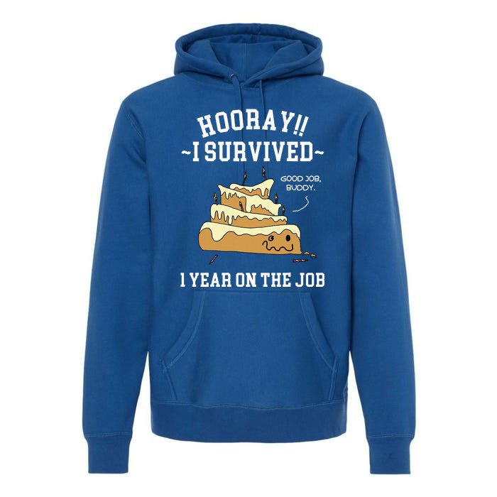 I Survived 1 Year On The Job 1 Year Of Service Employee Premium Hoodie