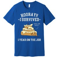 I Survived 1 Year On The Job 1 Year Of Service Employee Premium T-Shirt