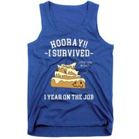 I Survived 1 Year On The Job 1 Year Of Service Employee Tank Top