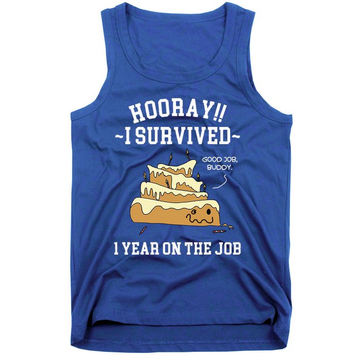 I Survived 1 Year On The Job 1 Year Of Service Employee Tank Top