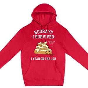 I Survived 1 Year On The Job 1 Year Of Service Employee Premium Pullover Hoodie