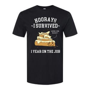 I Survived 1 Year On The Job 1 Year Of Service Employee Softstyle CVC T-Shirt