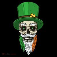Irish Bearded Skull Full-Length Apron With Pockets