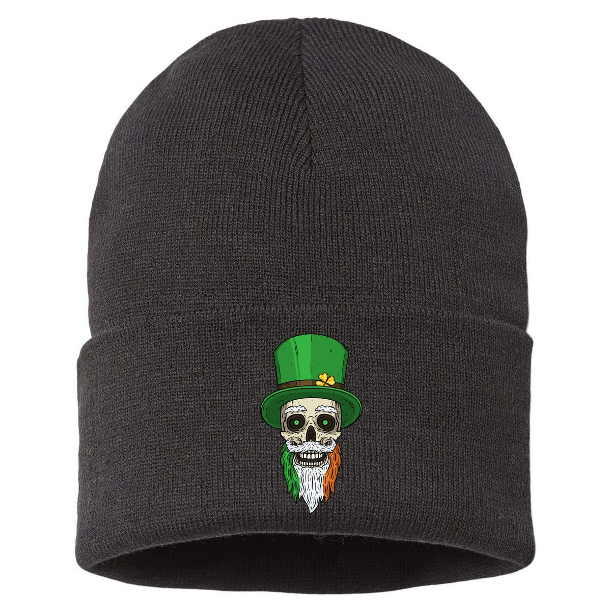 Irish Bearded Skull Sustainable Knit Beanie